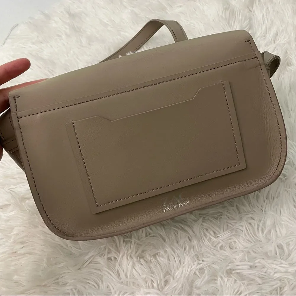 Zac Posen Eartha Iconic Saddle Shoulder/ Crossbody Bag - Beige sz small - Picture 11 of 16